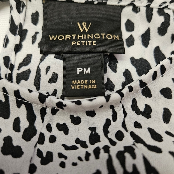 Worthington Petites Womens Animal Print Sleeveless Blouse Size Petite Medium - Picture 4 of 9